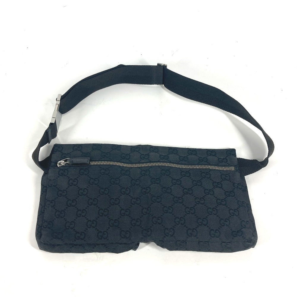 GUCCI Waist bag 28566 GG canvas black GG canvas W pocket