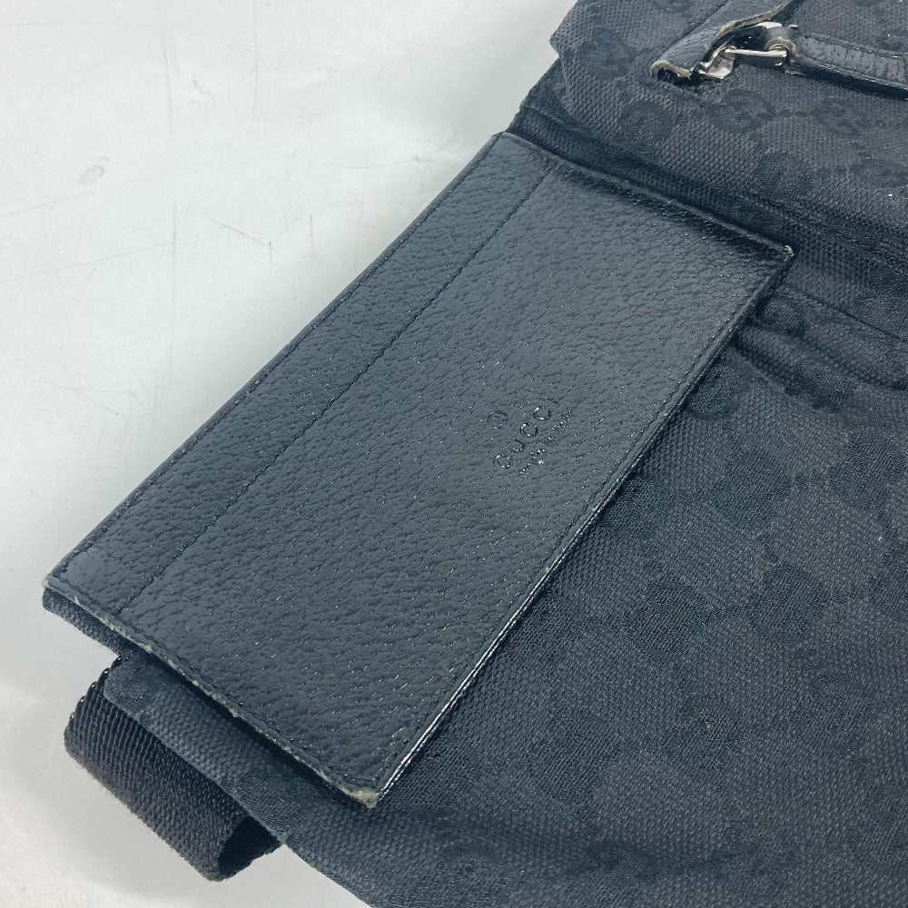 GUCCI Waist bag 28566 GG canvas black GG canvas W pocket