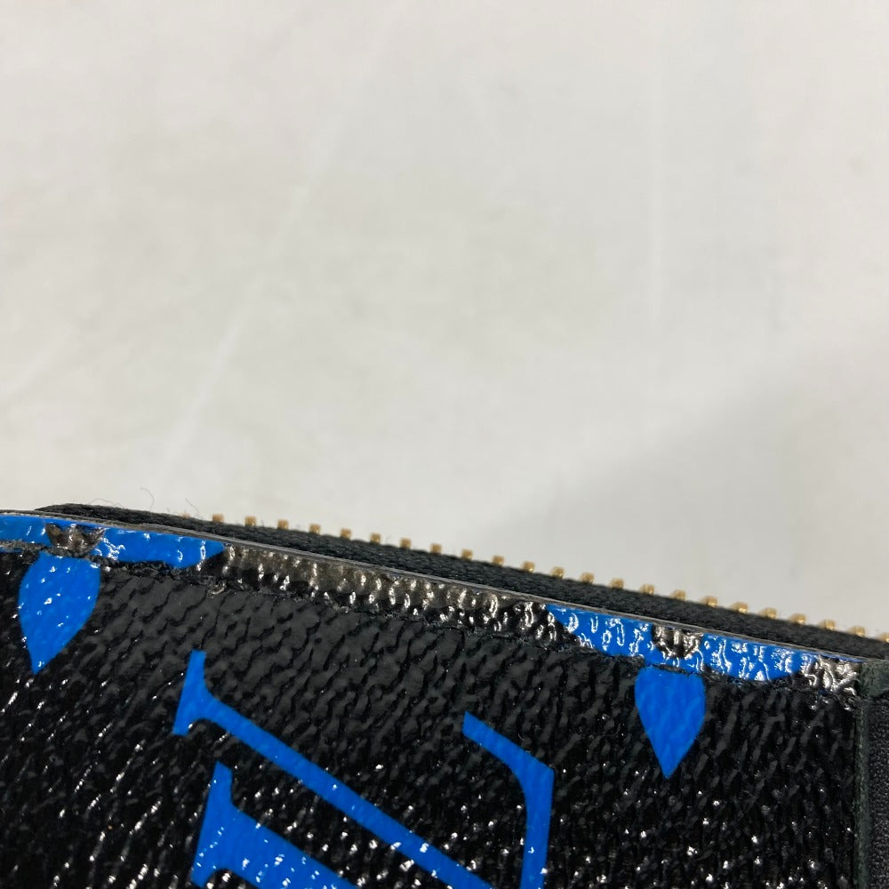 LOUIS VUITTON Long Wallet Purse M67235 Monogram canvas, leather Blue x black Monogram Zippy wallet mens Used Authentic