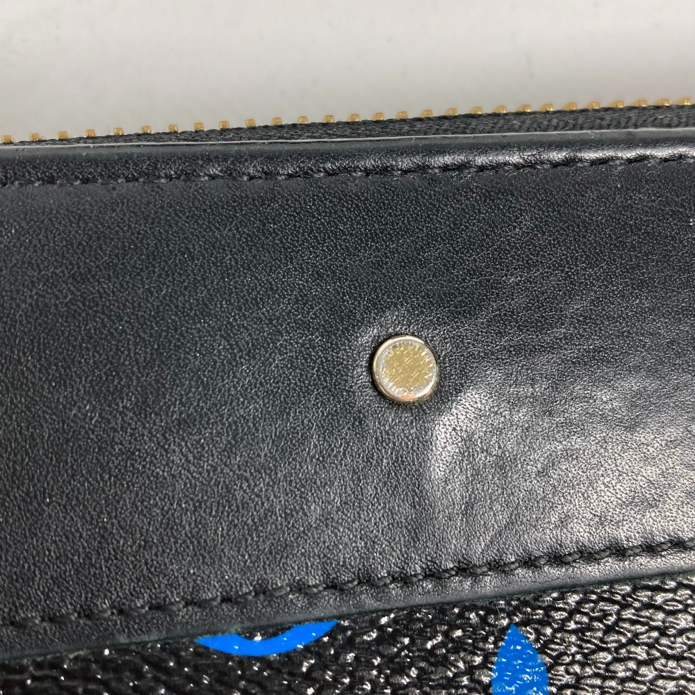 LOUIS VUITTON Long Wallet Purse M67235 Monogram canvas, leather Blue x black Monogram Zippy wallet mens Used Authentic