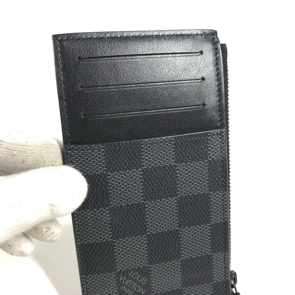 LOUIS VUITTON Coin case N60354 Damier Grafitto Canvas black Damier Grafitte Utility coin card holder