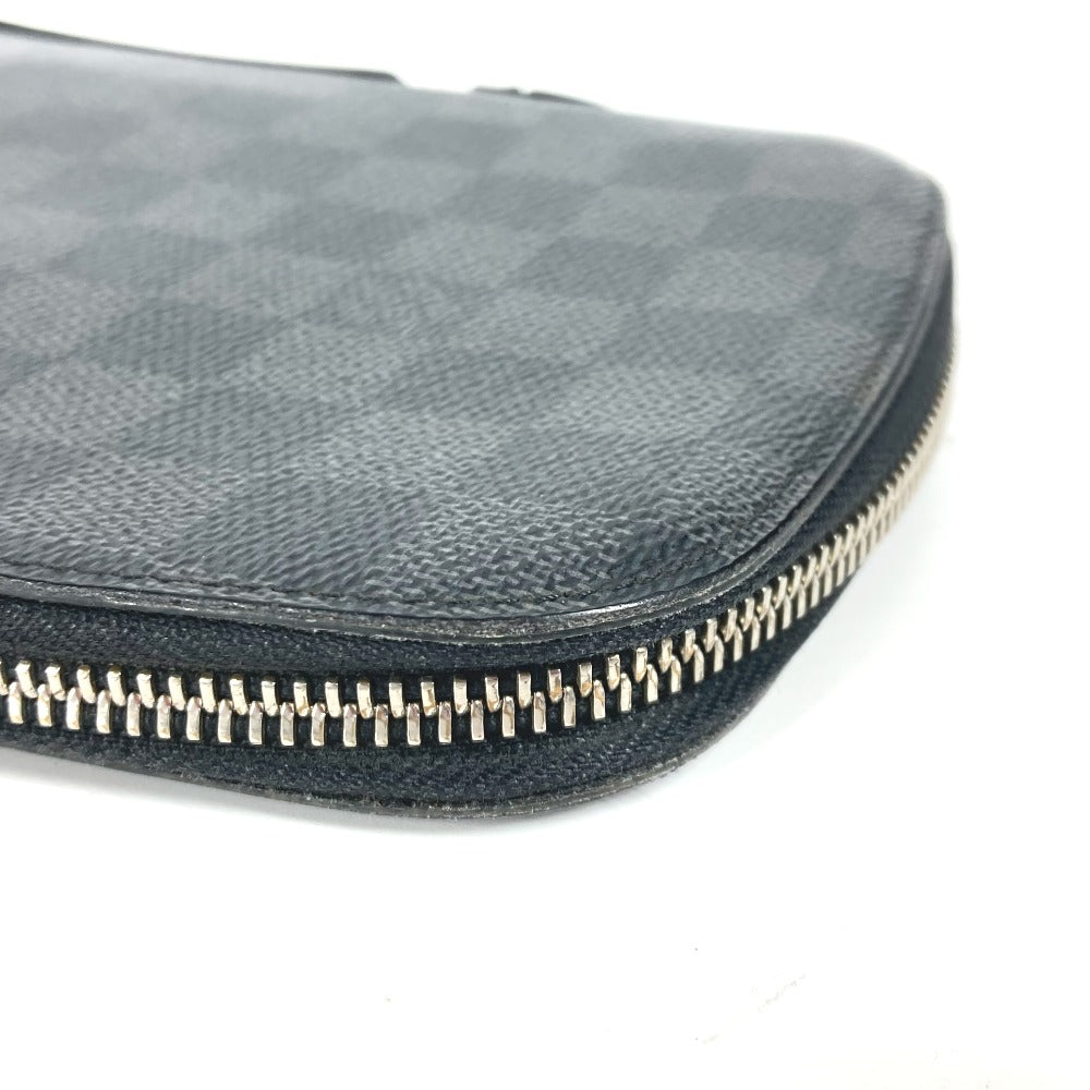 LOUIS VUITTON Long Wallet Purse N48255 Damier Grafitto Canvas black Damier Grafitte Atholl Organizer mens Used Authentic