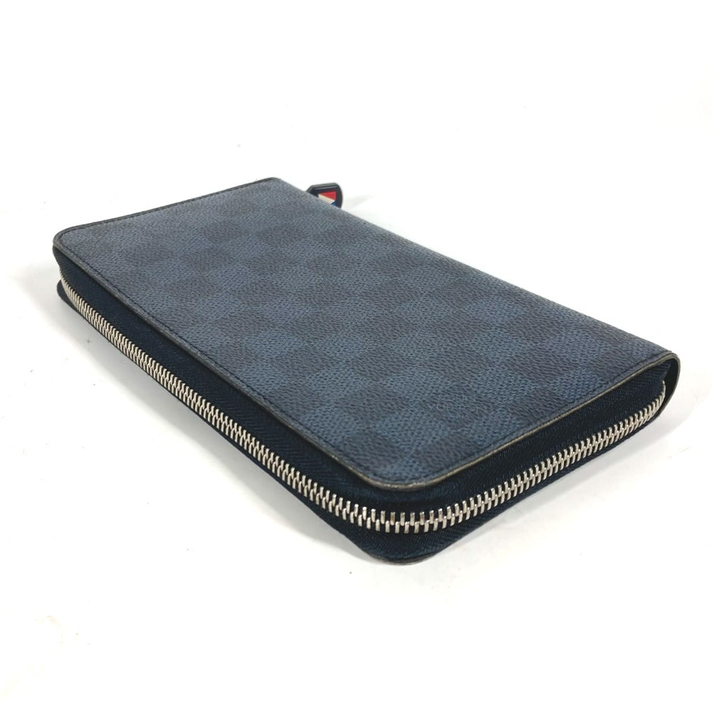 LOUIS VUITTON Long Wallet Purse N64013 Damier Cobalt Canvas Navy America's Cup 2017 Limited Zippy Organizer mens Used Authentic