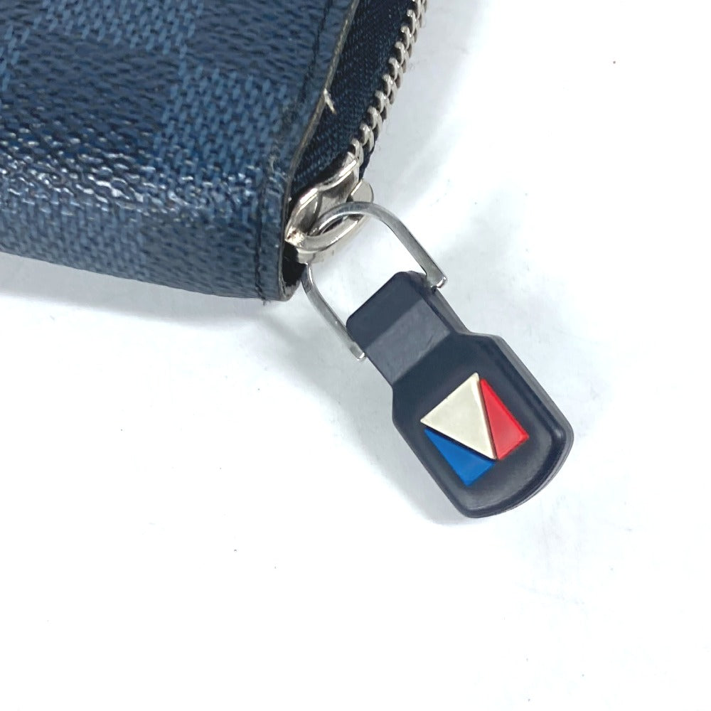 LOUIS VUITTON Long Wallet Purse N64013 Damier Cobalt Canvas Navy America's Cup 2017 Limited Zippy Organizer mens Used Authentic