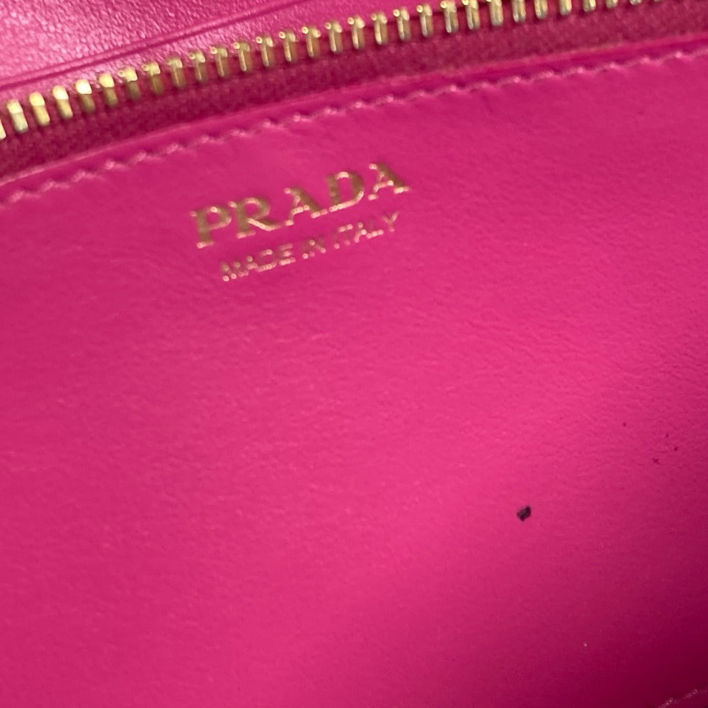 PRADA Long Wallet Purse 1MH019 velvet pink Long wallet logo Women Used Authentic
