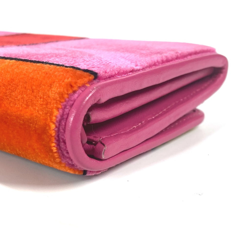 PRADA Long Wallet Purse 1MH019 velvet pink Long wallet logo