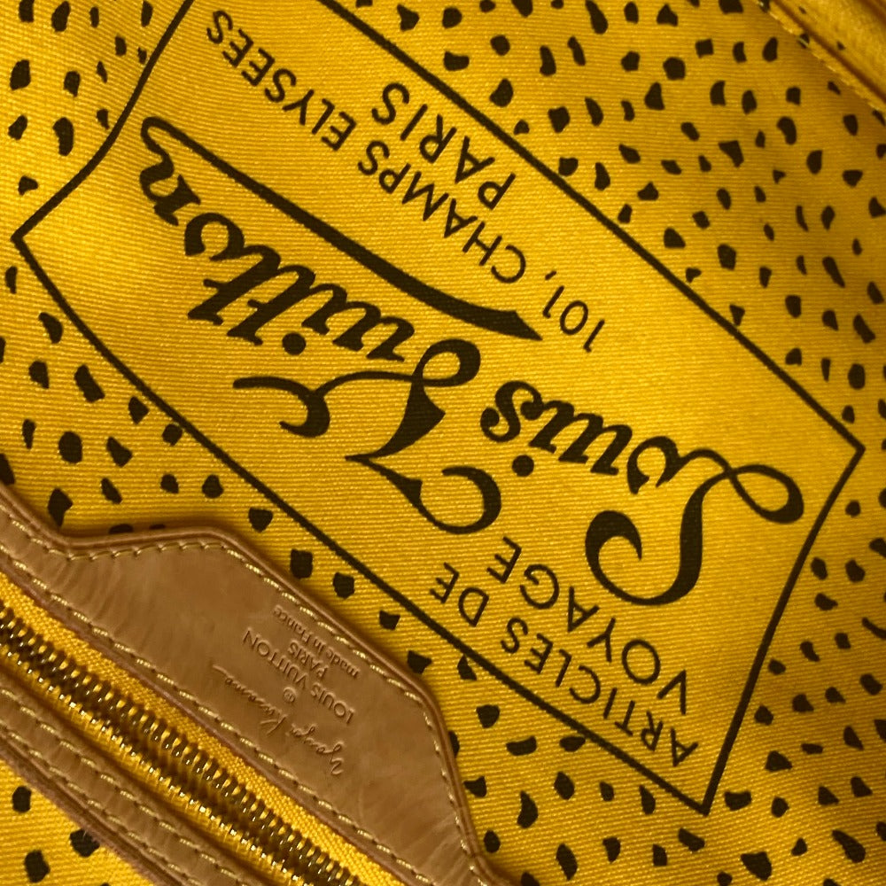 LOUIS VUITTON Tote Bag M40685 Monogram canvas yellow Yayoi Kusama collaboration monogram wave dot Neverfull MM Women Used Authentic