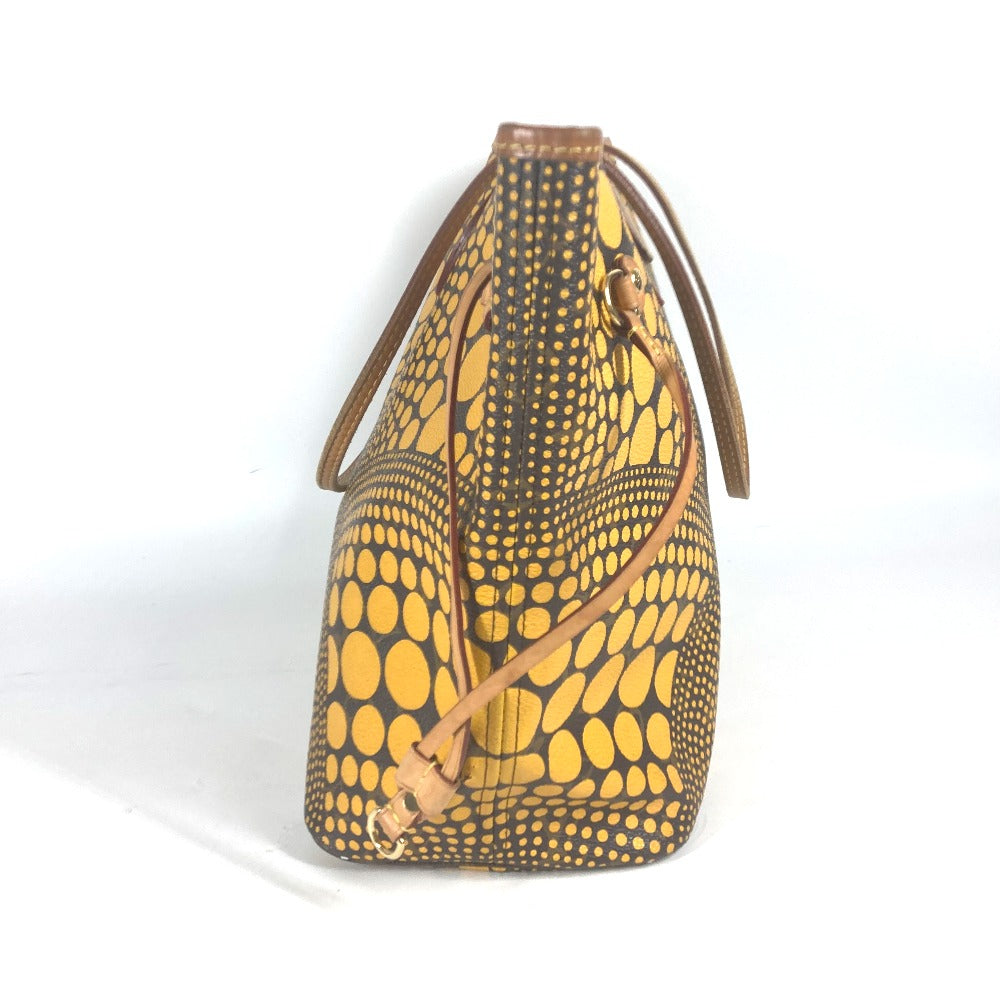 LOUIS VUITTON Tote Bag M40685 Monogram canvas yellow Yayoi Kusama collaboration monogram wave dot Neverfull MM Women Used Authentic