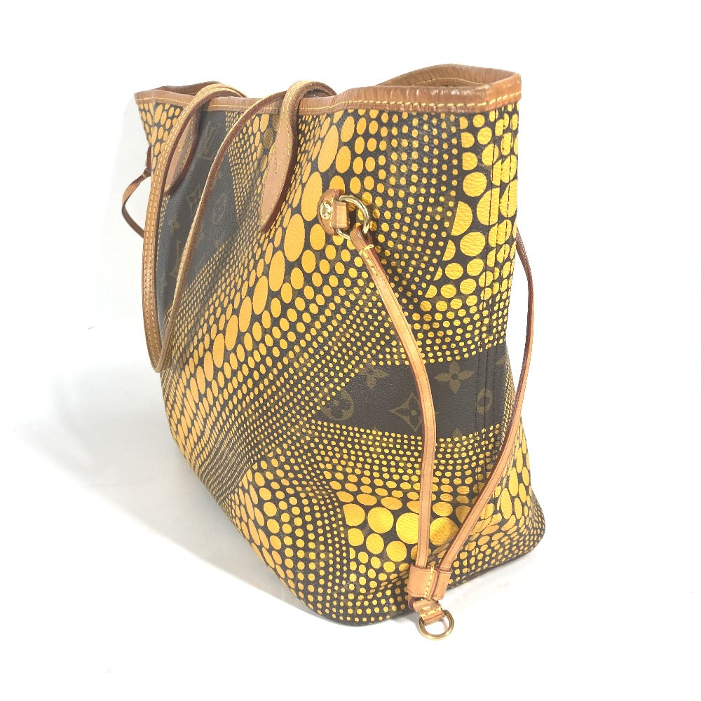 LOUIS VUITTON Tote Bag M40685 Monogram canvas yellow Yayoi Kusama collaboration monogram wave dot Neverfull MM Women Used Authentic