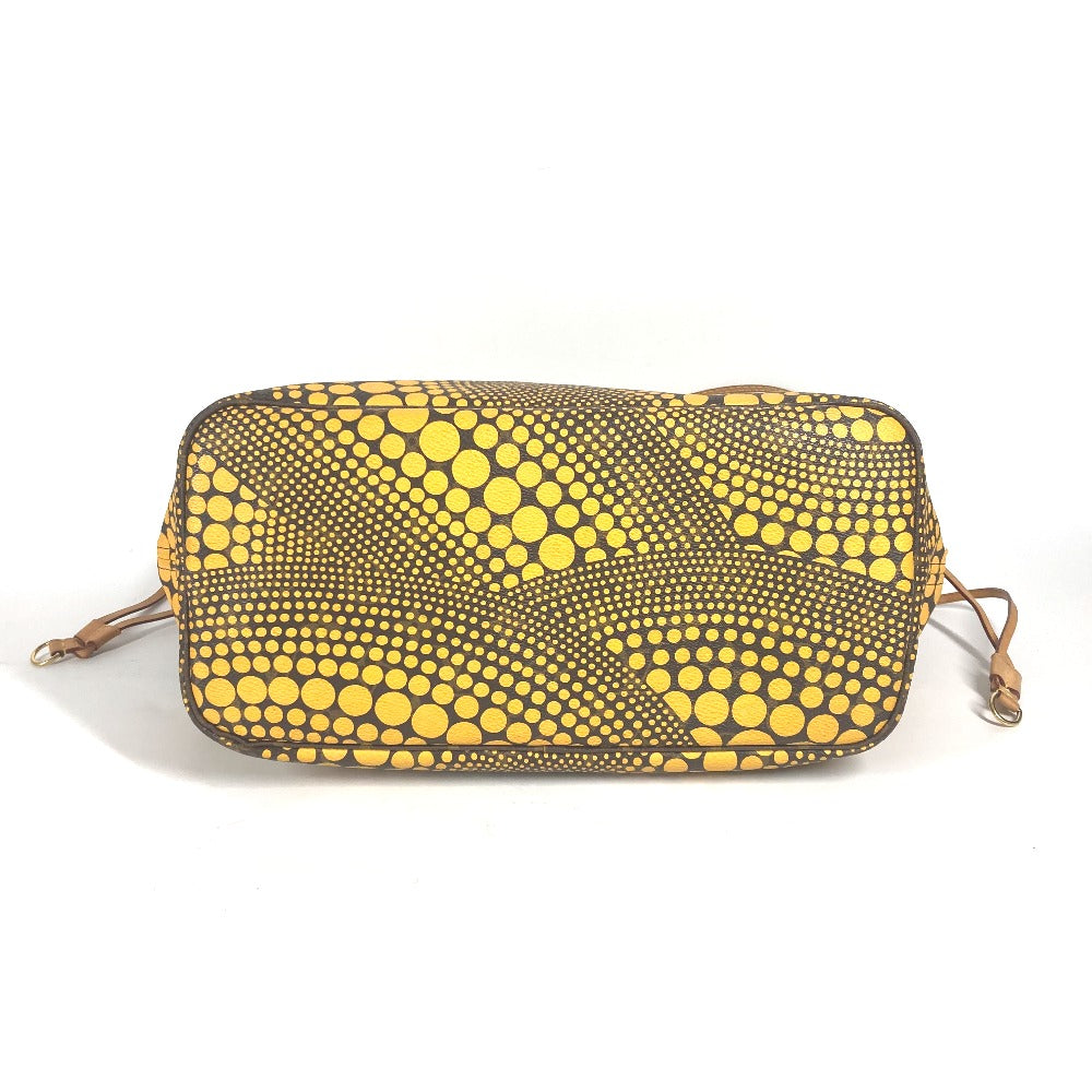 LOUIS VUITTON Tote Bag M40685 Monogram canvas yellow Yayoi Kusama collaboration monogram wave dot Neverfull MM Women Used Authentic
