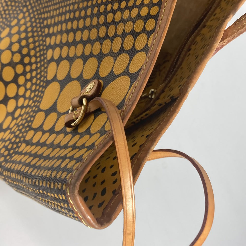 LOUIS VUITTON Tote Bag M40685 Monogram canvas yellow Yayoi Kusama collaboration monogram wave dot Neverfull MM Women Used Authentic
