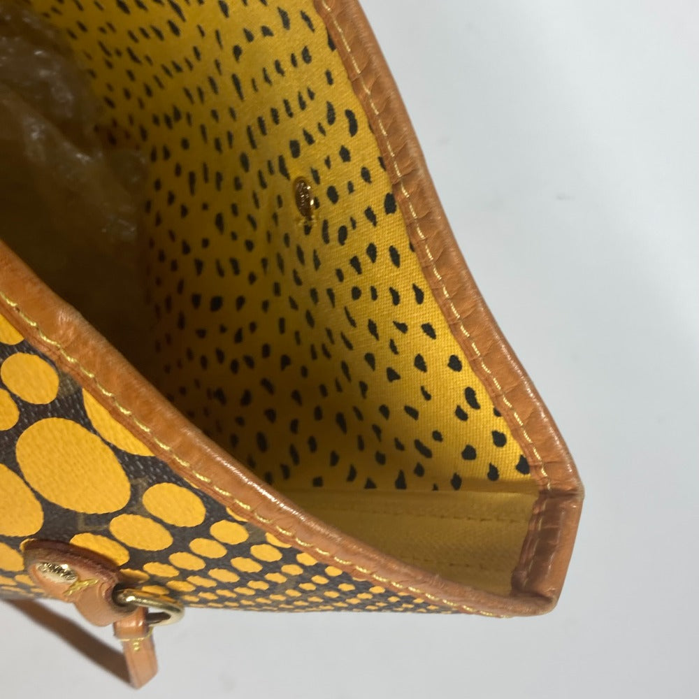 LOUIS VUITTON Tote Bag M40685 Monogram canvas yellow Yayoi Kusama collaboration monogram wave dot Neverfull MM Women Used Authentic