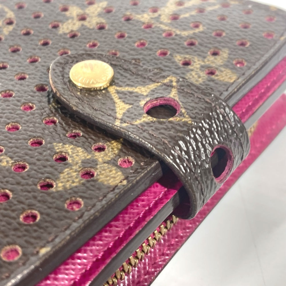 LOUIS VUITTON Folded wallet M95188 Monogram canvas pink Monogram Perfo Compact zip