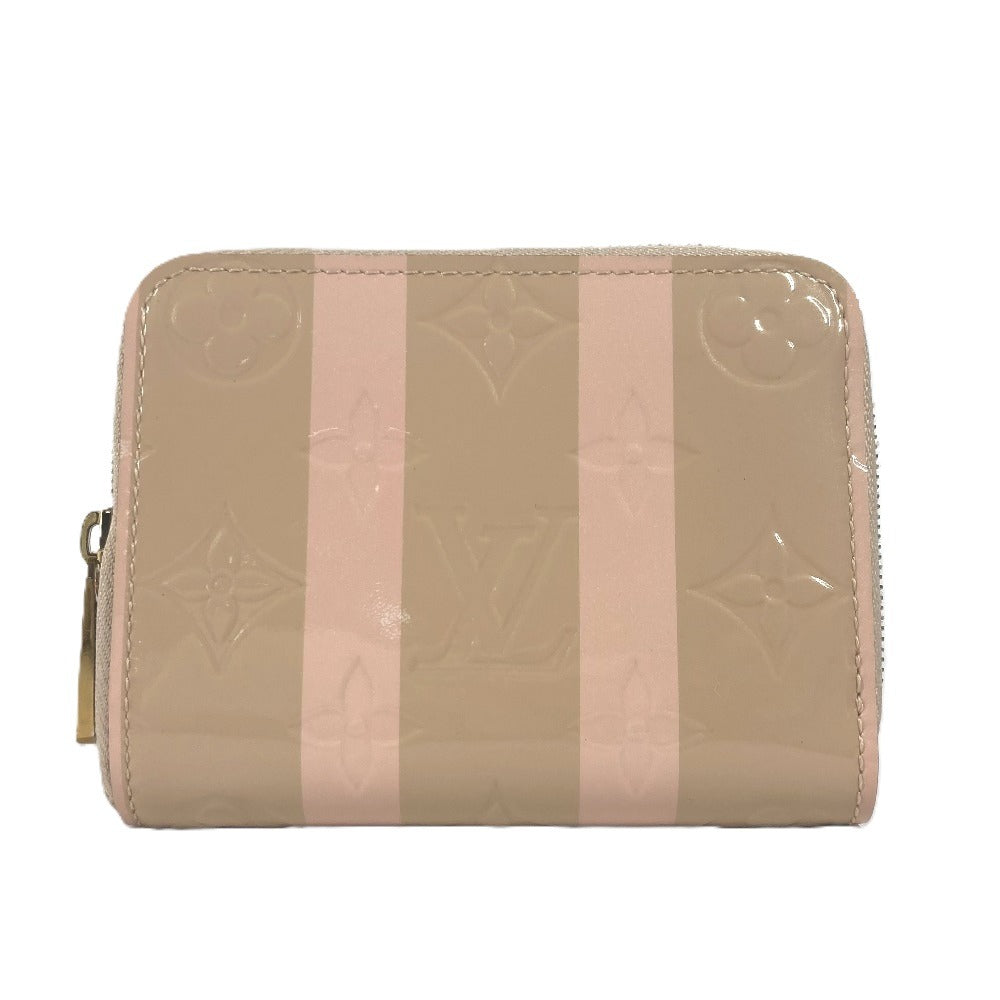 LOUIS VUITTON Coin case M58066 Monogram Vernis beige Monogram Vernis Rayure Zip around purse