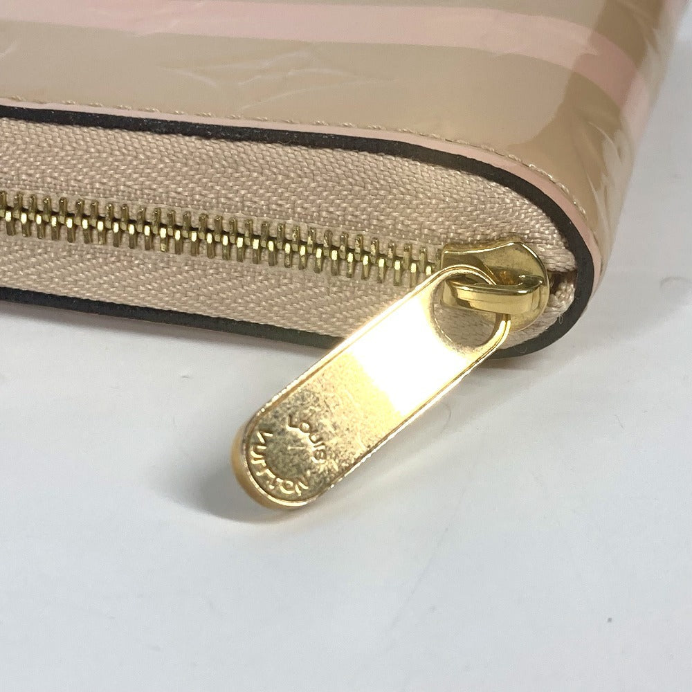 LOUIS VUITTON Coin case M58066 Monogram Vernis beige Monogram Vernis Rayure Zip around purse