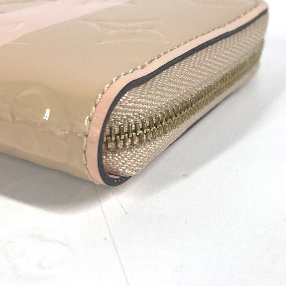 LOUIS VUITTON Coin case M58066 Monogram Vernis beige Monogram Vernis Rayure Zip around purse