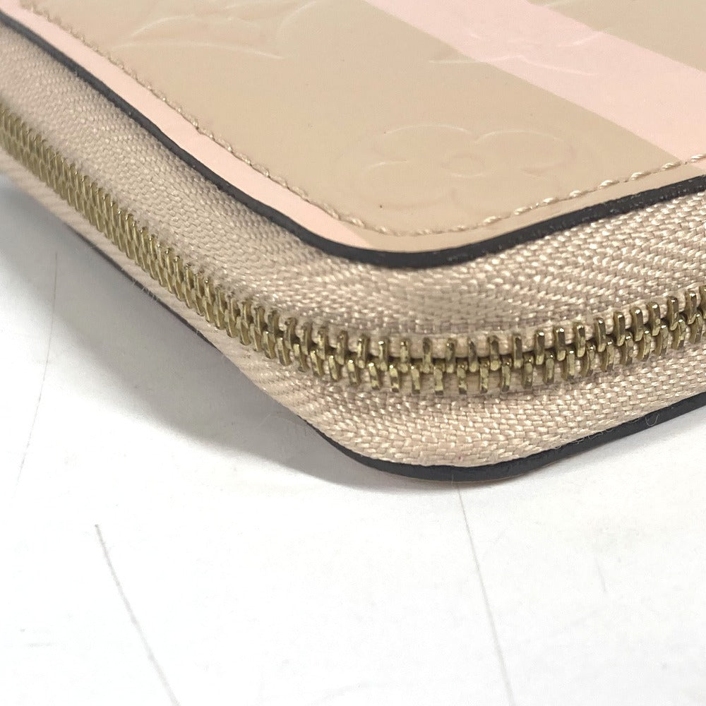 LOUIS VUITTON Coin case M58066 Monogram Vernis beige Monogram Vernis Rayure Zip around purse