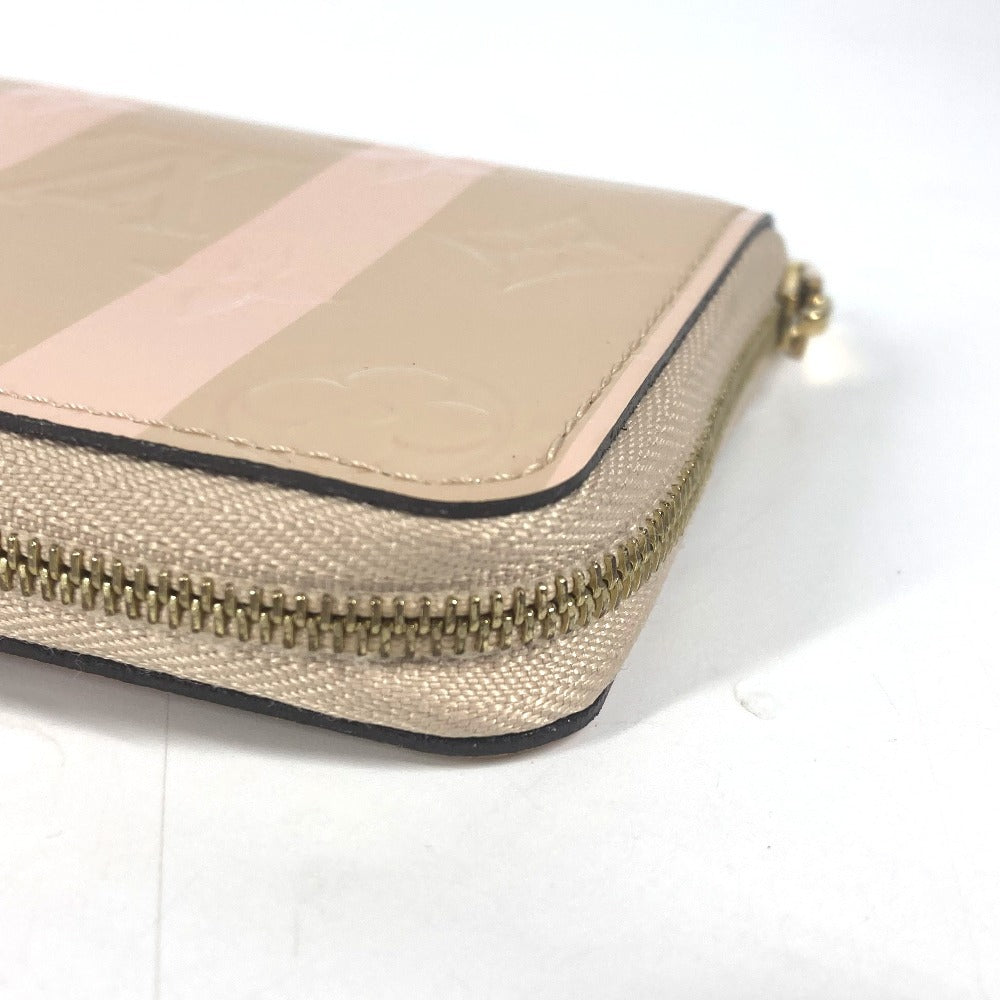 LOUIS VUITTON Coin case M58066 Monogram Vernis beige Monogram Vernis Rayure Zip around purse