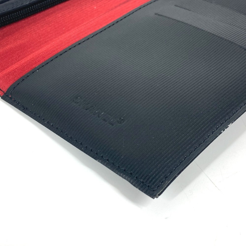 CHANEL Long Wallet Purse A14344 Nylon black Old travel line