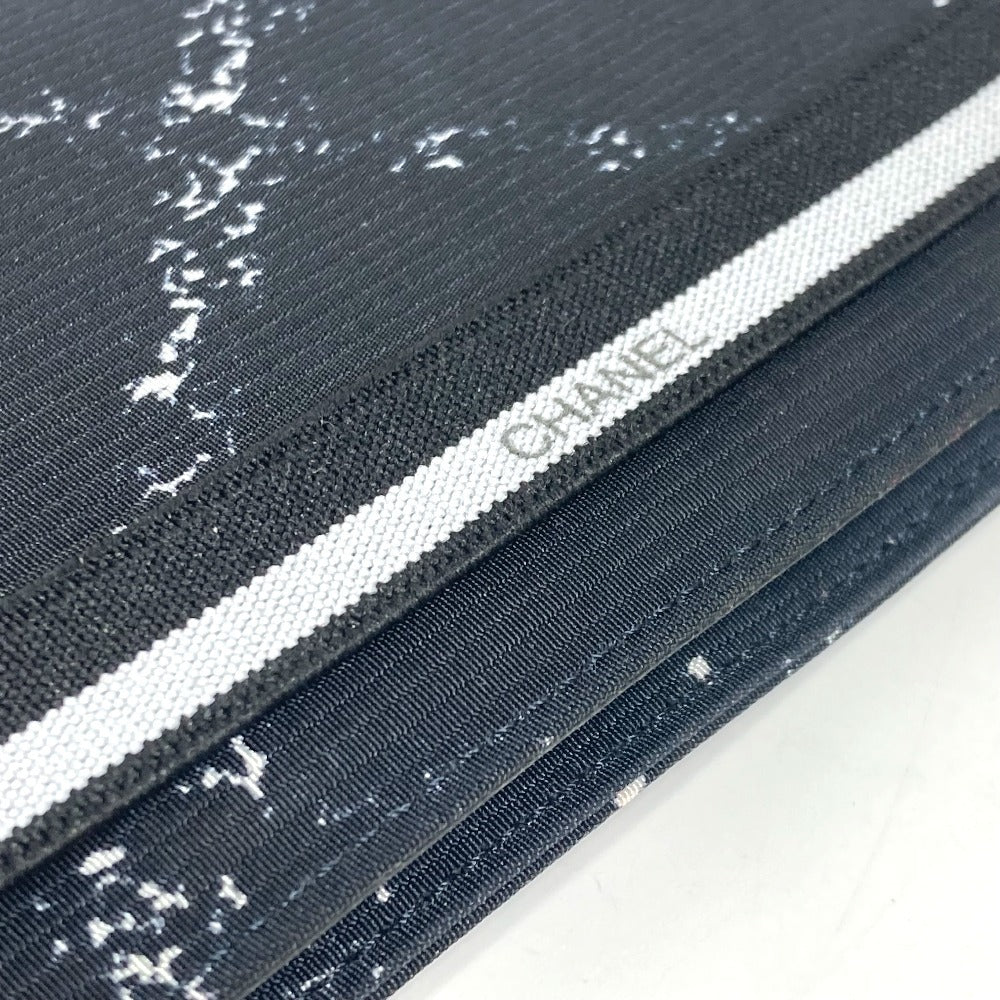 CHANEL Long Wallet Purse A14344 Nylon black Old travel line
