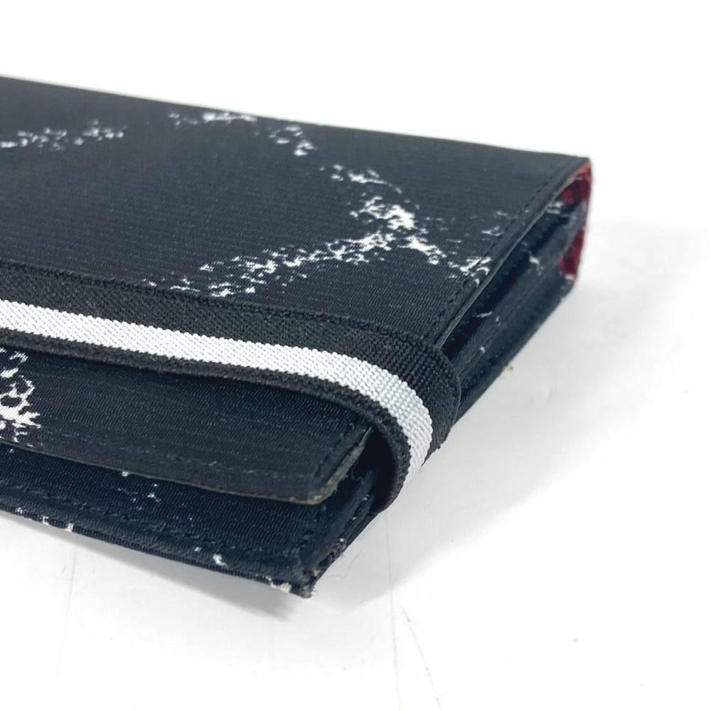 CHANEL Long Wallet Purse A14344 Nylon black Old travel line