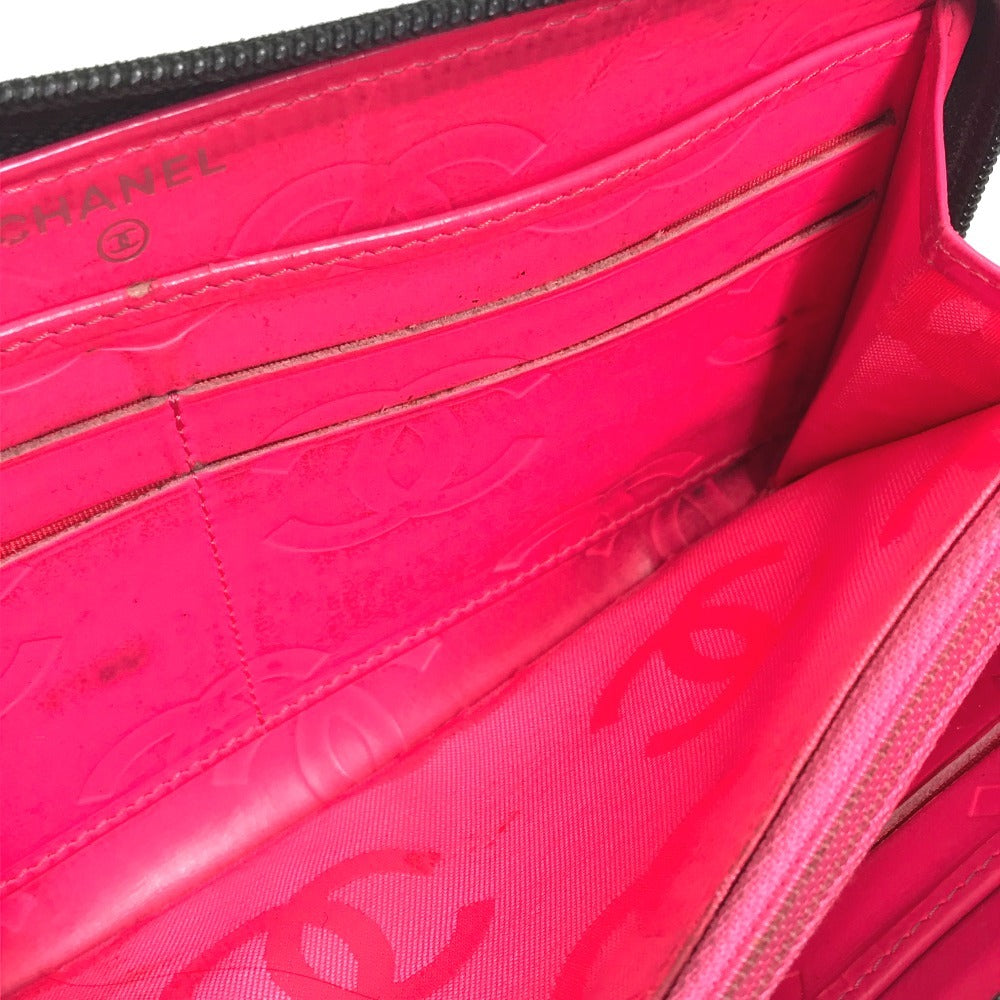 CHANEL Long Wallet Purse A50078 leather black Cambon line CC COCO Mark