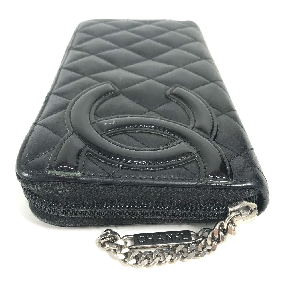 CHANEL Long Wallet Purse A50078 leather black Cambon line CC COCO Mark
