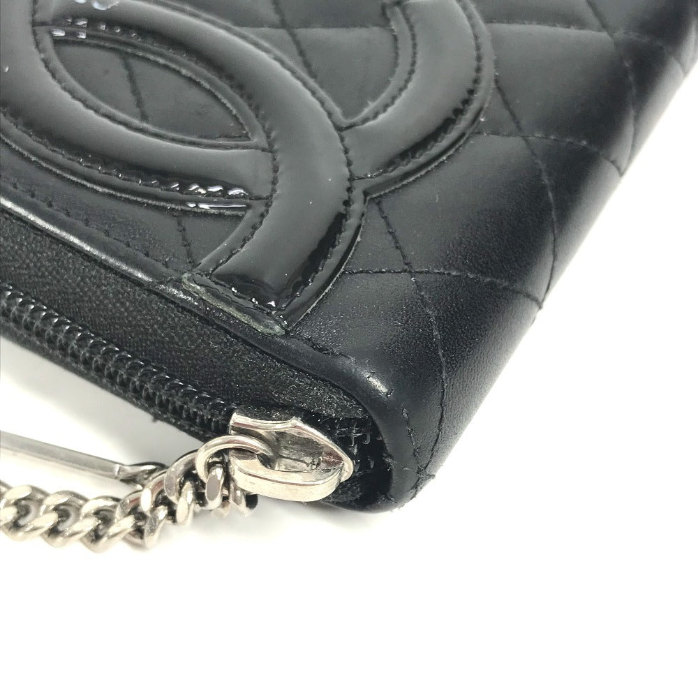 CHANEL Long Wallet Purse A50078 leather black Cambon line CC COCO Mark