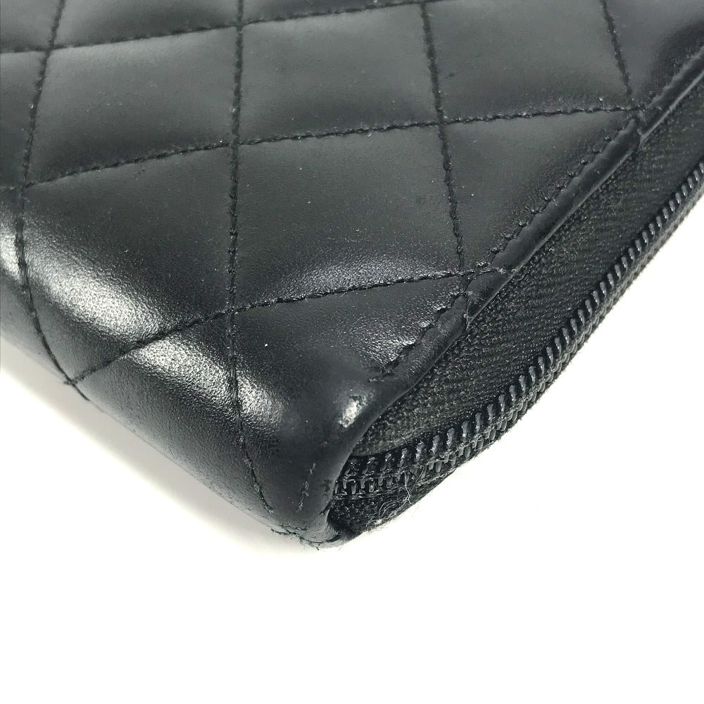 CHANEL Long Wallet Purse A50078 leather black Cambon line CC COCO Mark