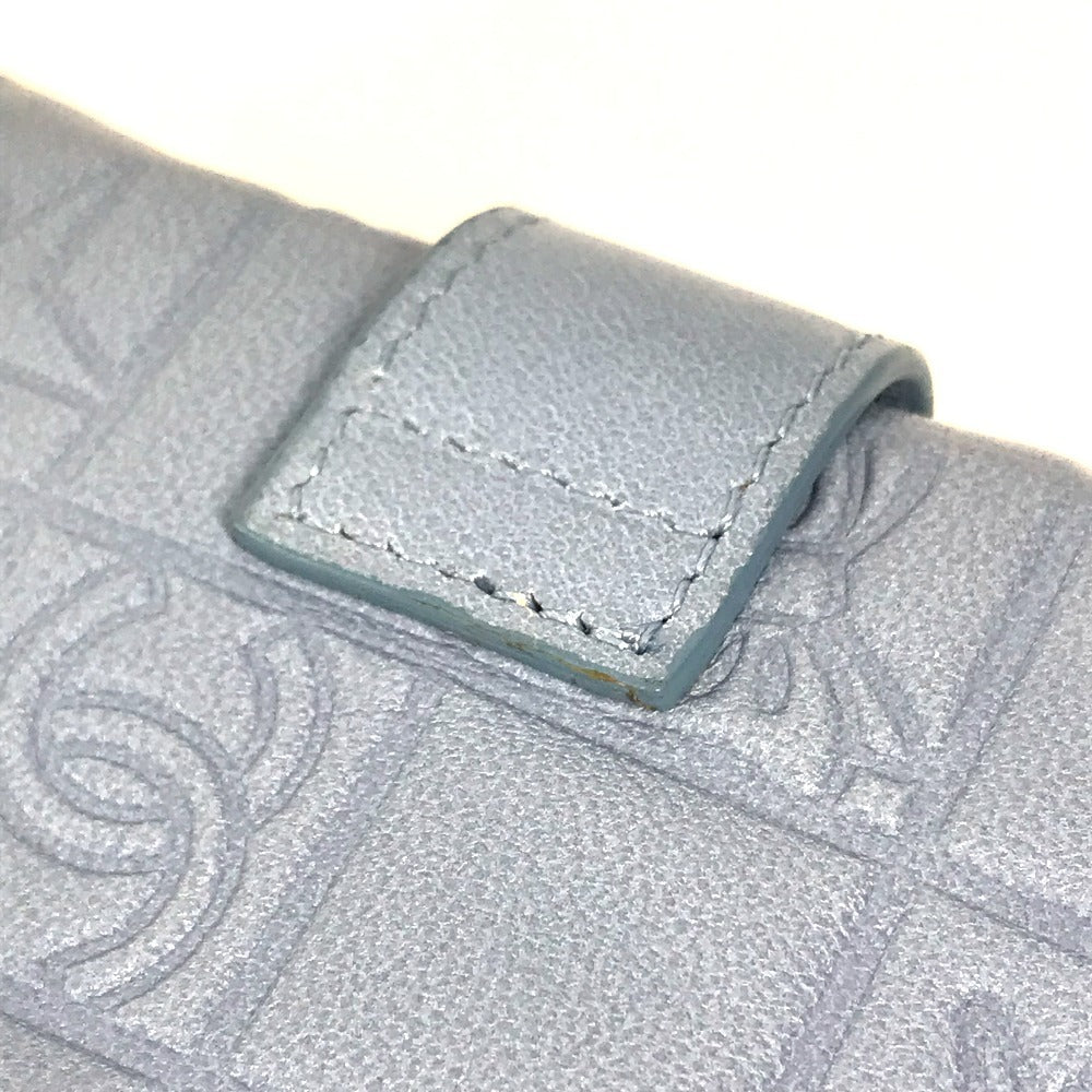 CHANEL Pouch leather blue CC Camellia Icon Pocket Tissue Cover