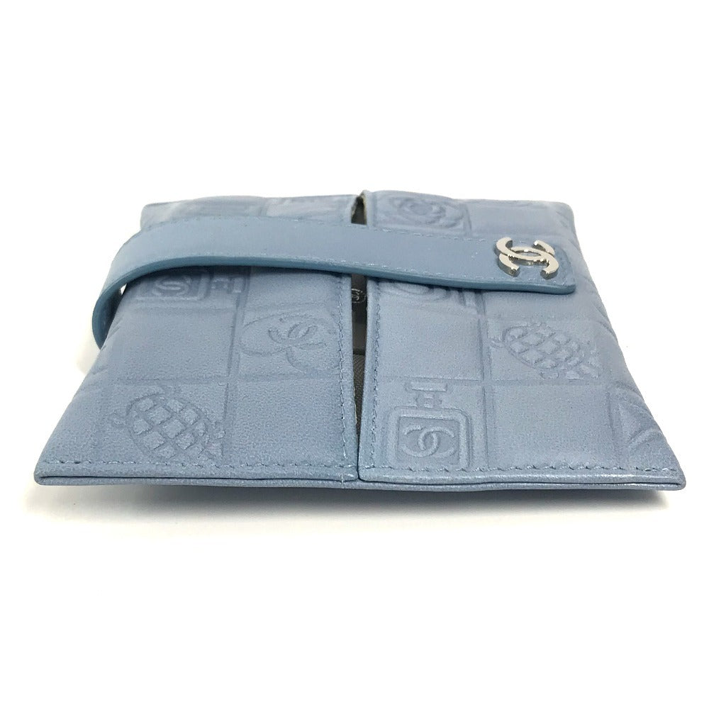 CHANEL Pouch leather blue CC Camellia Icon Pocket Tissue Cover