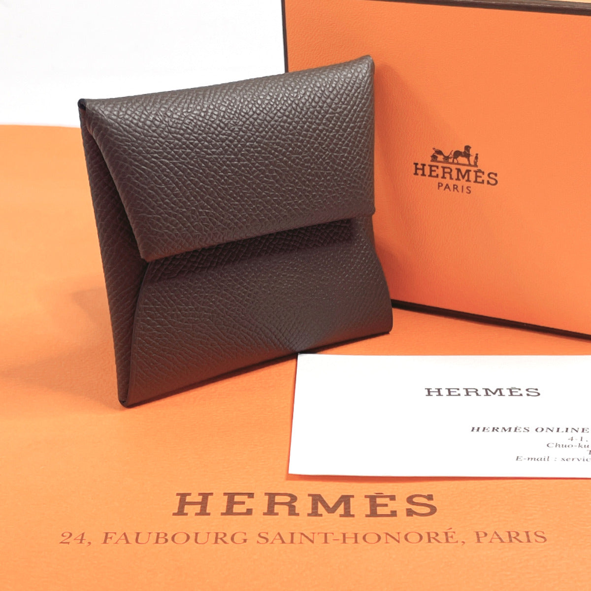 HERMES Coin case Epsom Dark brown Bastia