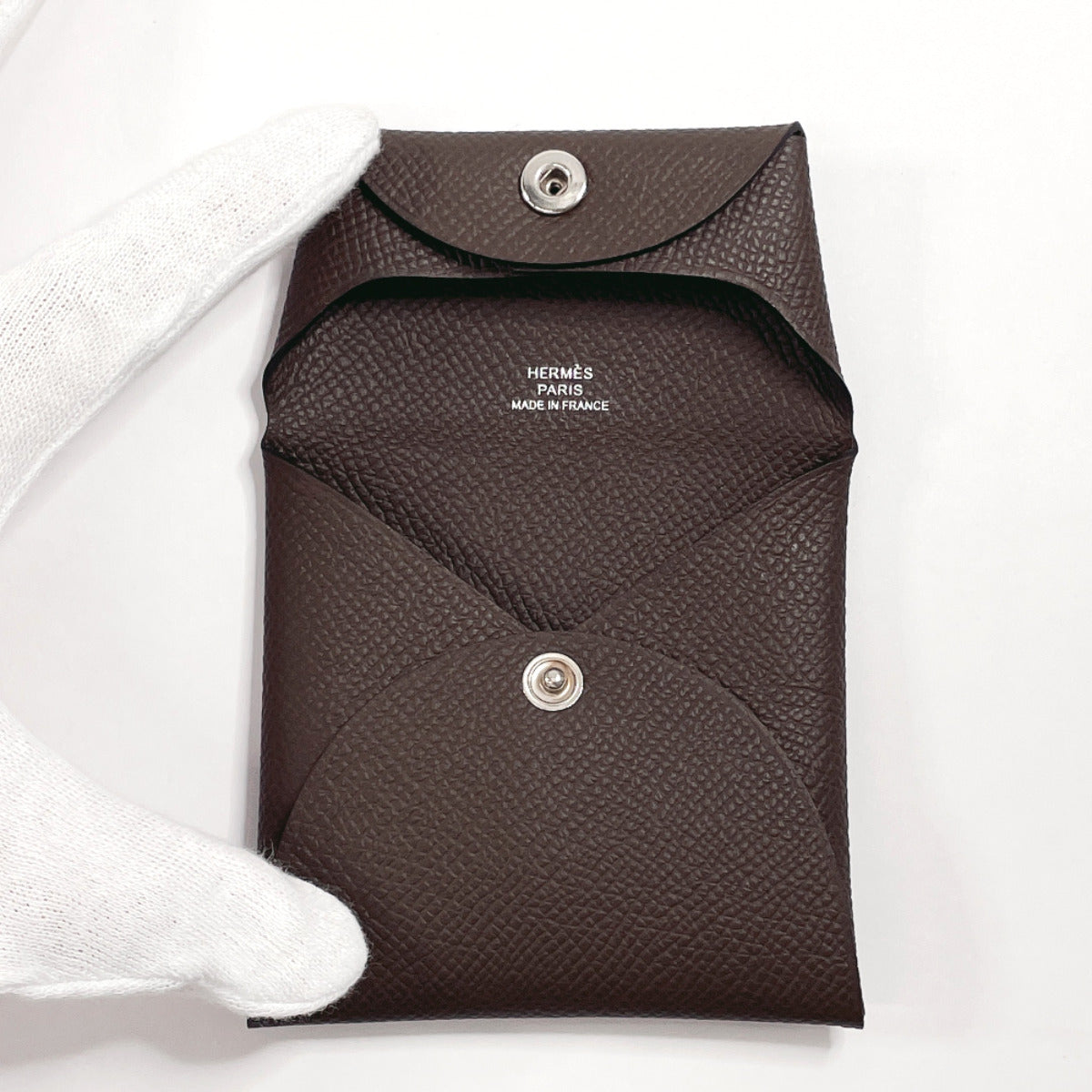 HERMES Coin case Epsom Dark brown Bastia