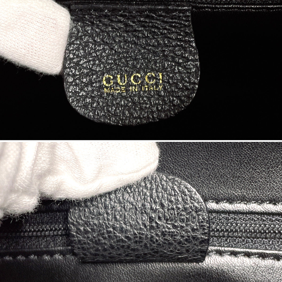 GUCCI Handbag 002・1186・0260 Suede, Leather black Bamboo