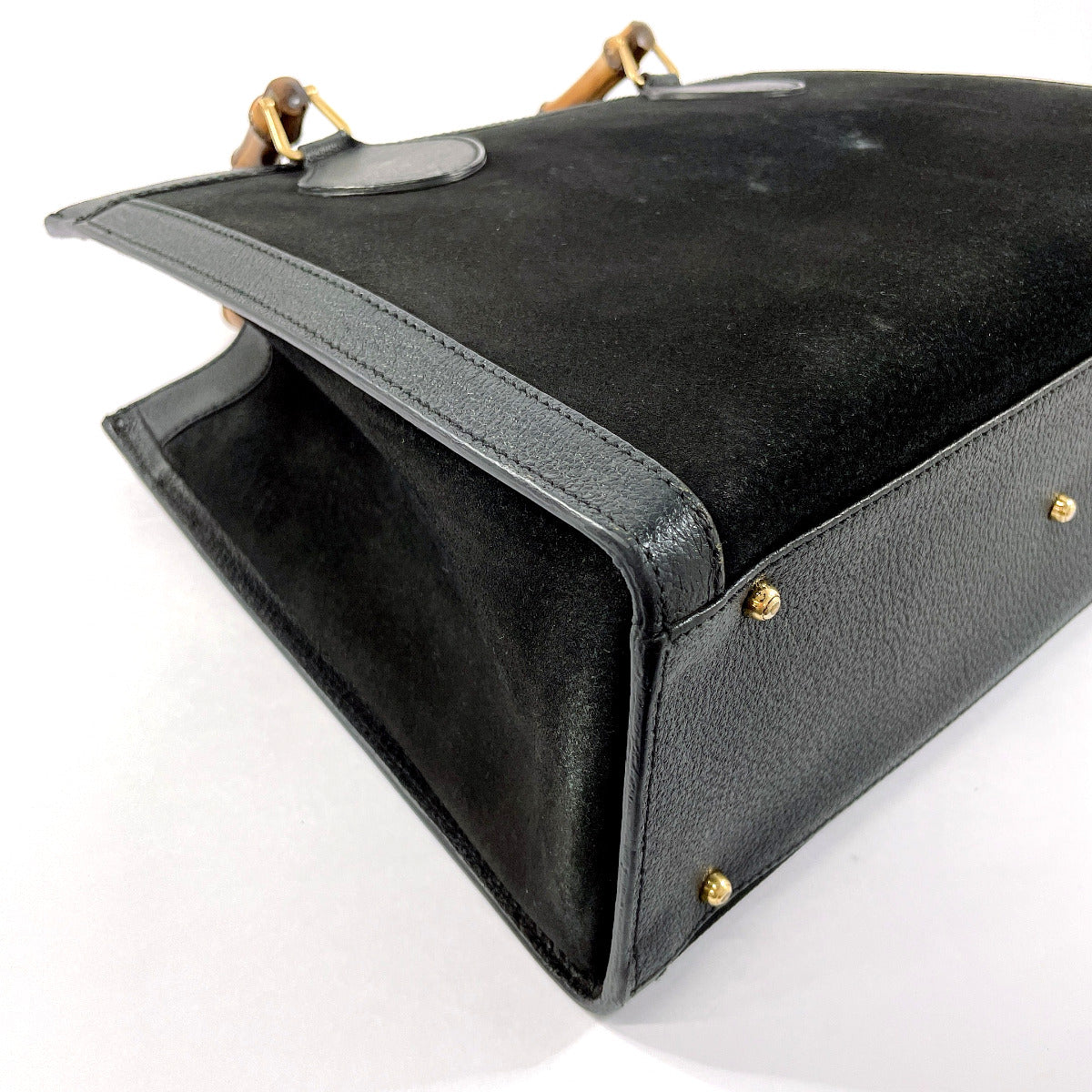 GUCCI Handbag 002・1186・0260 Suede, Leather black Bamboo