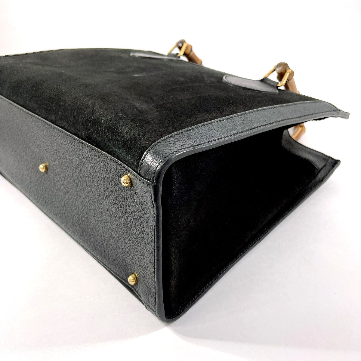 GUCCI Handbag 002・1186・0260 Suede, Leather black Bamboo