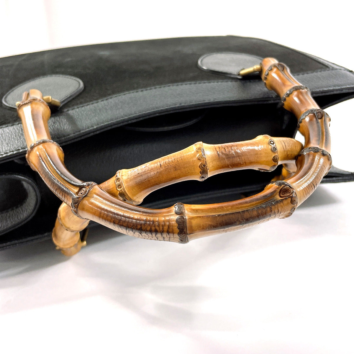 GUCCI Handbag 002・1186・0260 Suede, Leather black Bamboo