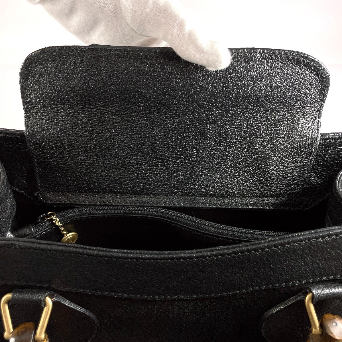GUCCI Handbag 002・1186・0260 Suede, Leather black Bamboo
