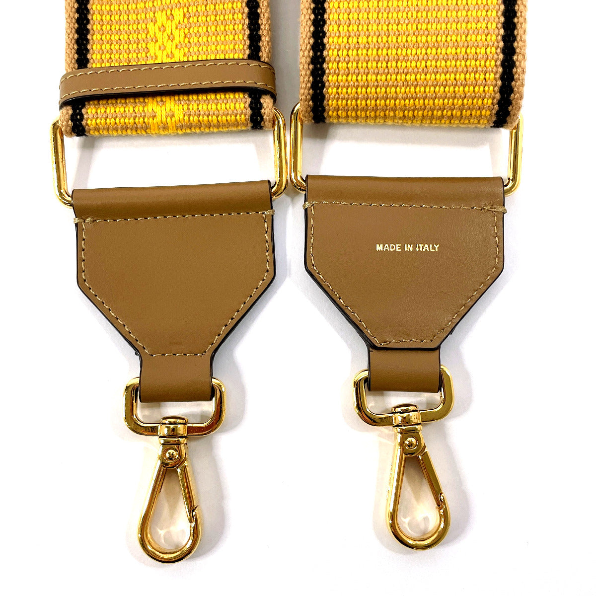 FENDI Shoulder strap Canvas, Leather yellow Strap you