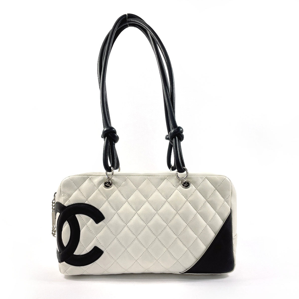 CHANEL Shoulder Bag A25171 lambskin white Cambon line Bowling bag