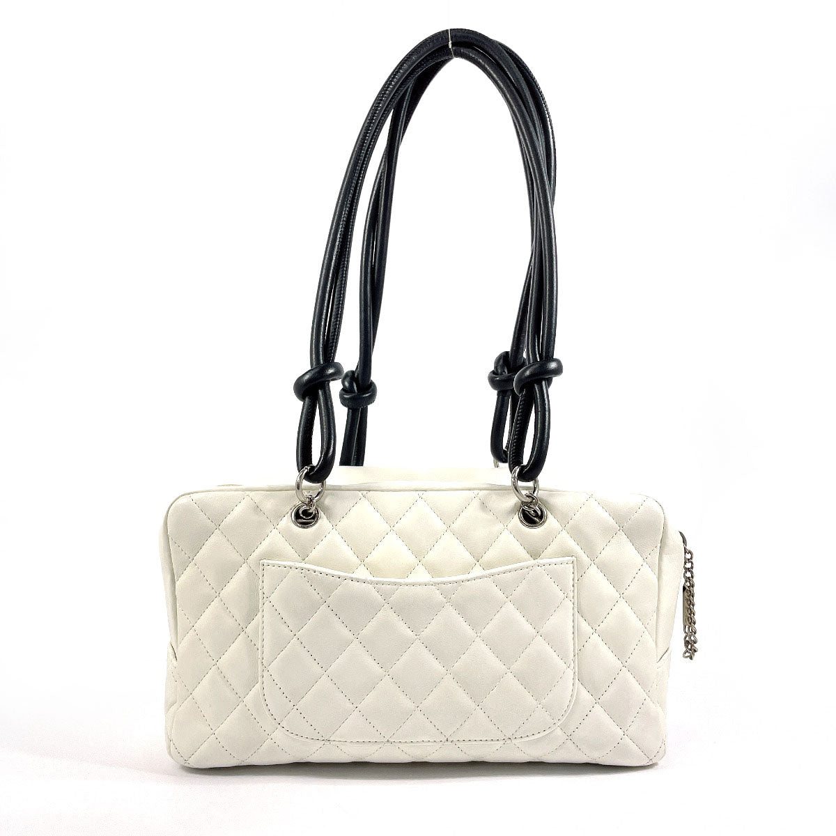 CHANEL Shoulder Bag A25171 lambskin white Cambon line Bowling bag