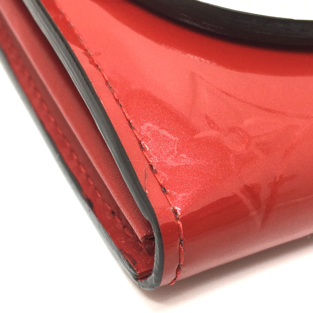 LOUIS VUITTON Long Wallet Purse M90489 Monogram Vernis Red Monogram Vernis Portefeuille Sarah Bird Bird Women Used Authentic