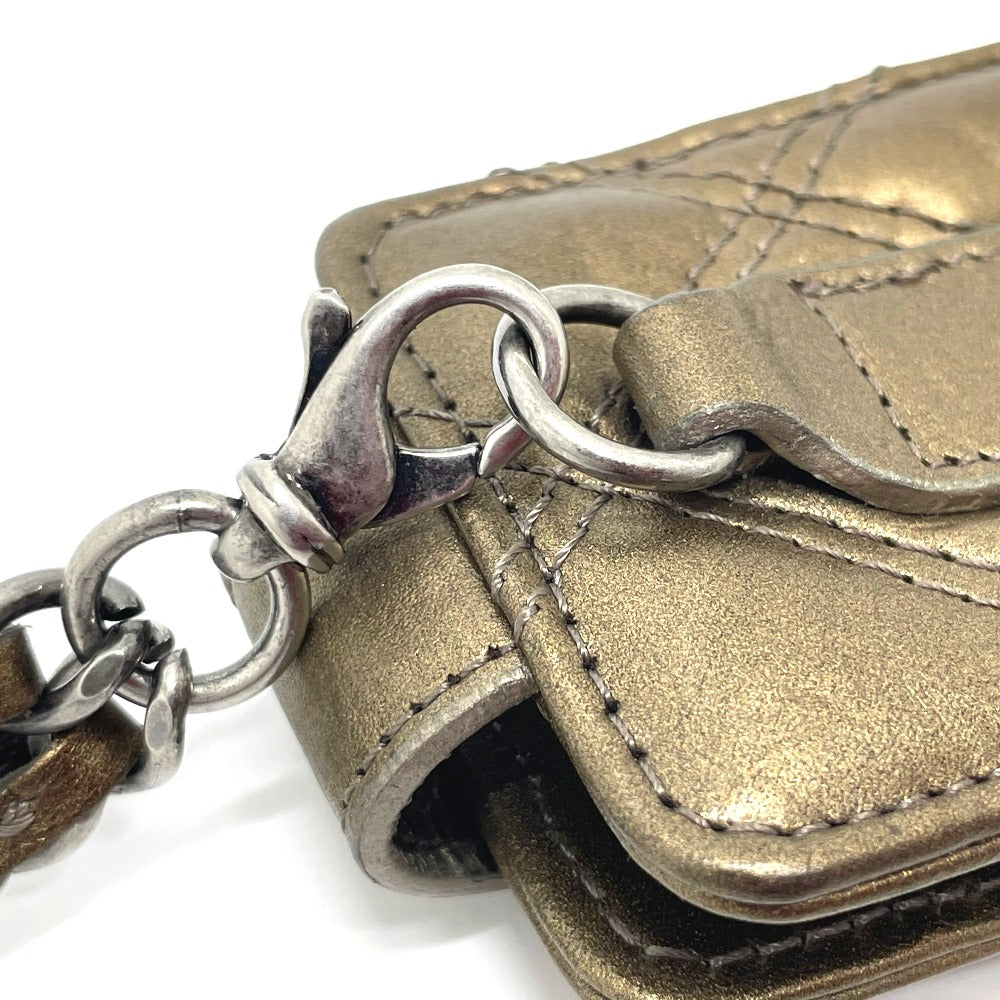 CHANEL Shoulder Bag A32475 leather Gold x Silver Metal 06A Matelasse Paris New York