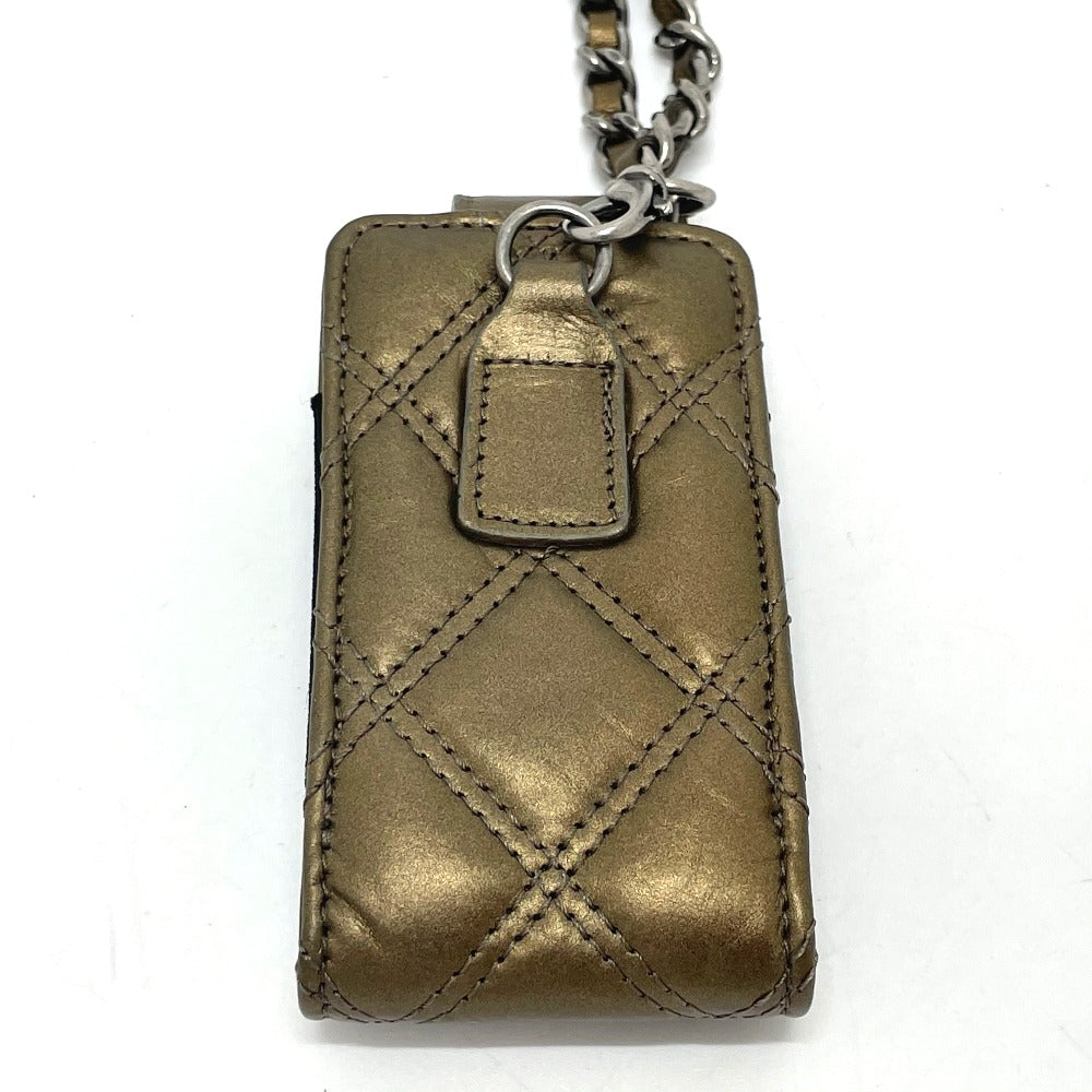 CHANEL Shoulder Bag A32475 leather Gold x Silver Metal 06A Matelasse Paris New York