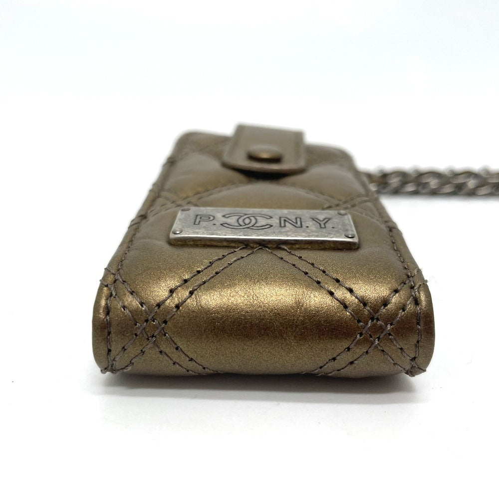 CHANEL Shoulder Bag A32475 leather Gold x Silver Metal 06A Matelasse Paris New York