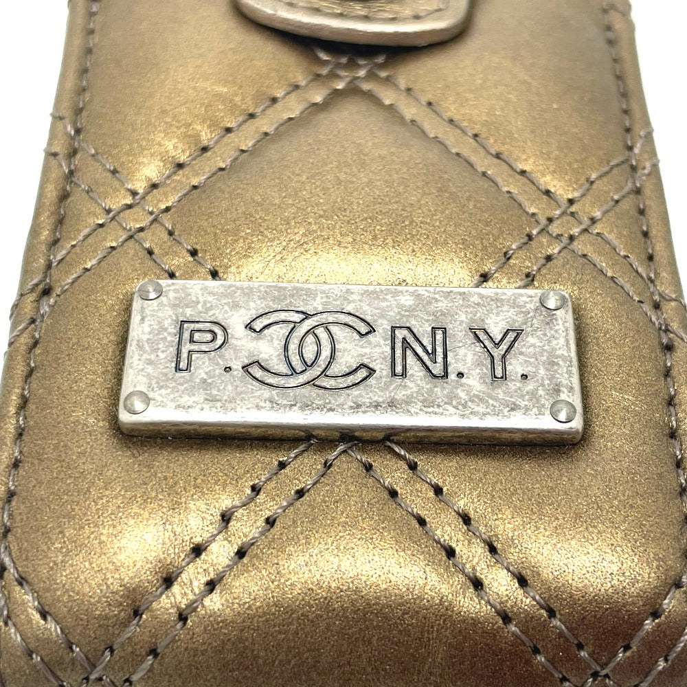 CHANEL Shoulder Bag A32475 leather Gold x Silver Metal 06A Matelasse Paris New York
