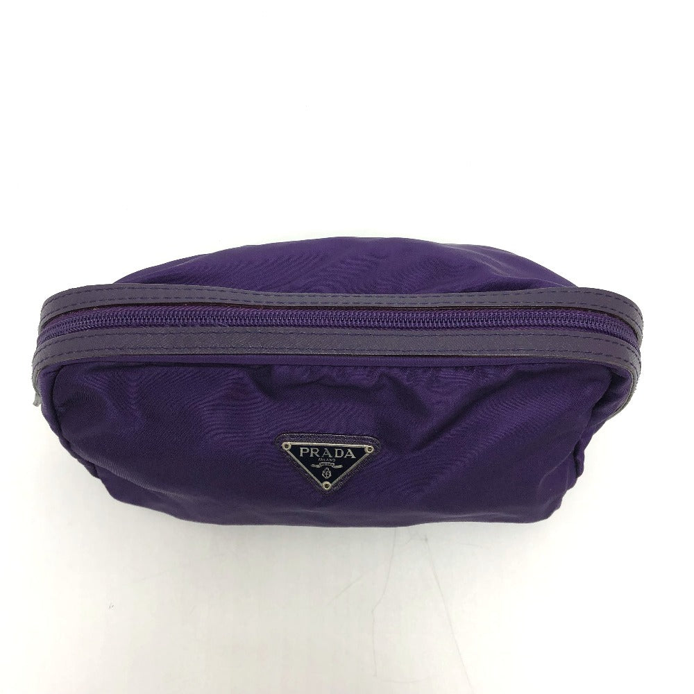 PRADA Pouch Nylon purple Triangle logo accessory case