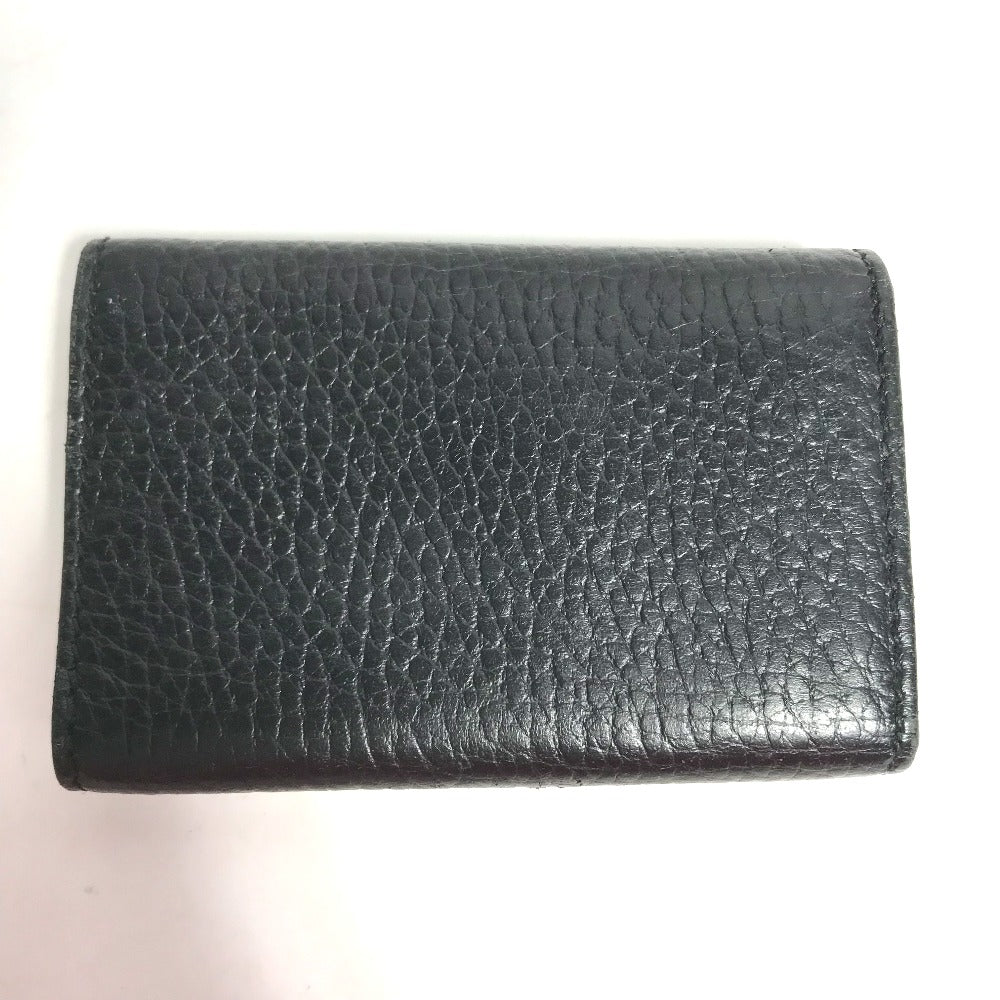 GUCCI Key case Key holder 456118 leather black GG Marmont six hooks Women Used Authentic