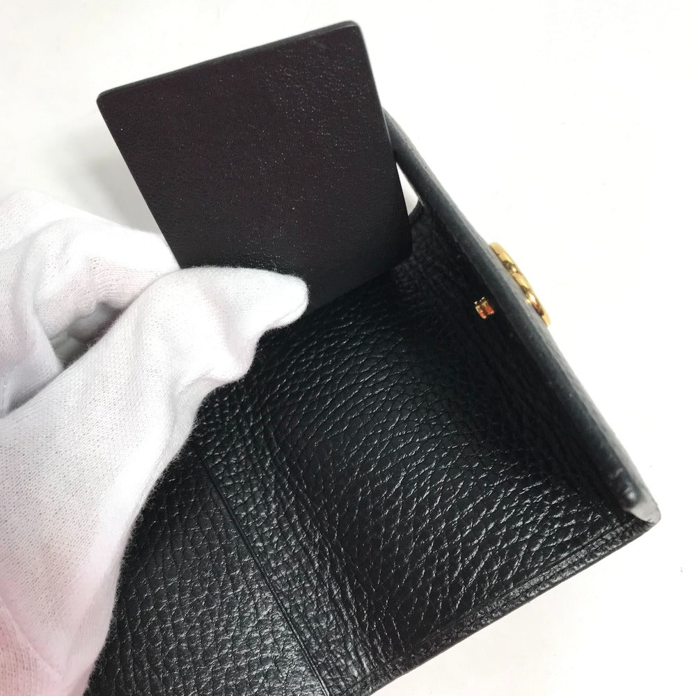 GUCCI Key case Key holder 456118 leather black GG Marmont six hooks Women Used Authentic