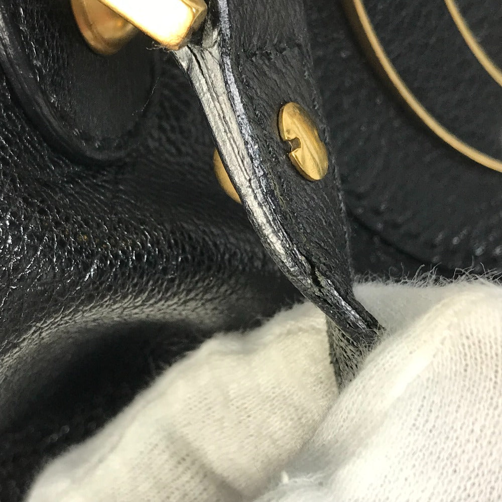 GUCCI Handbag 121551 leather black Interlocking G blondie studs